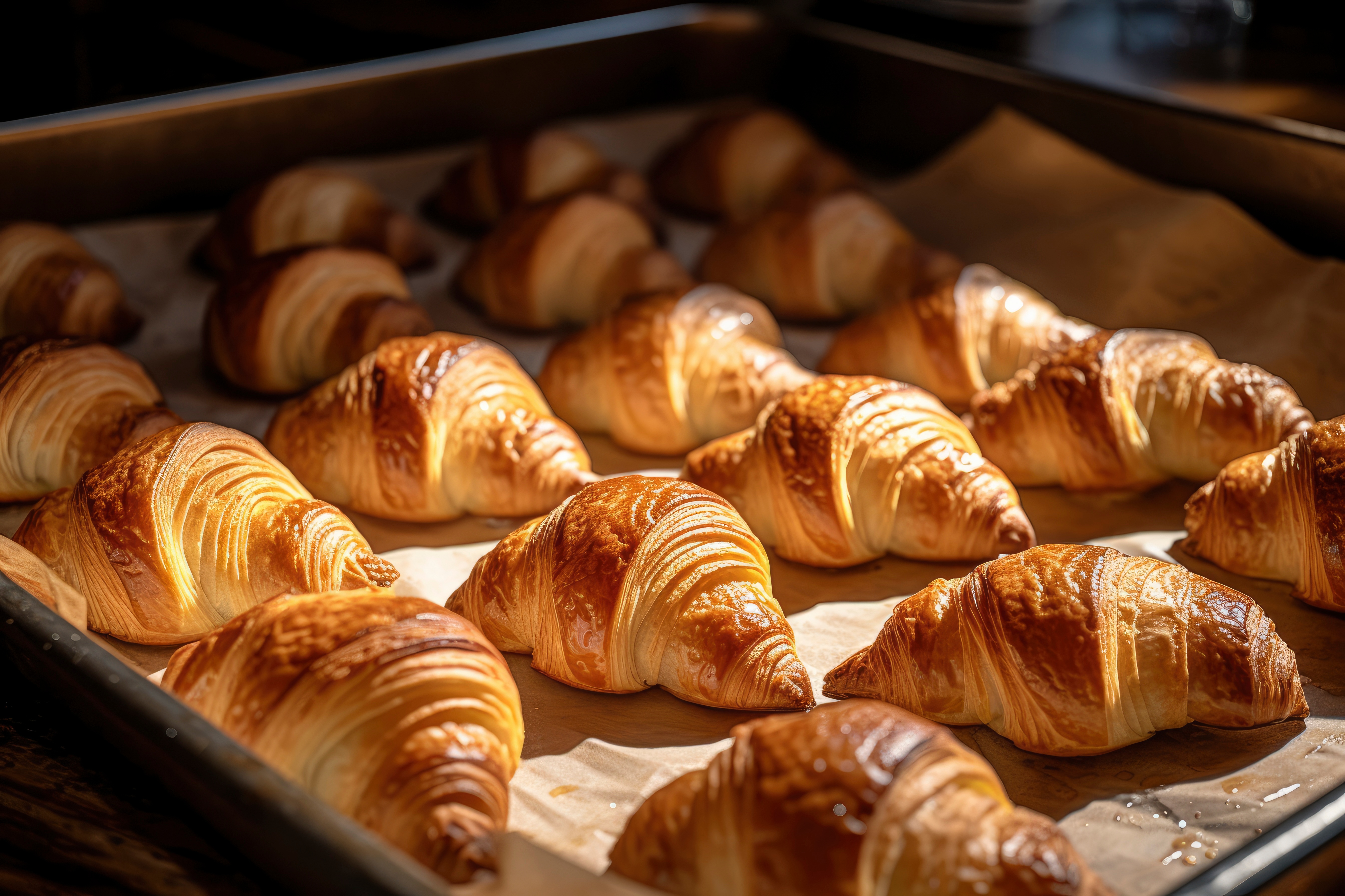 Fresh baked pastries and croissants from Cafe Aroma bakery